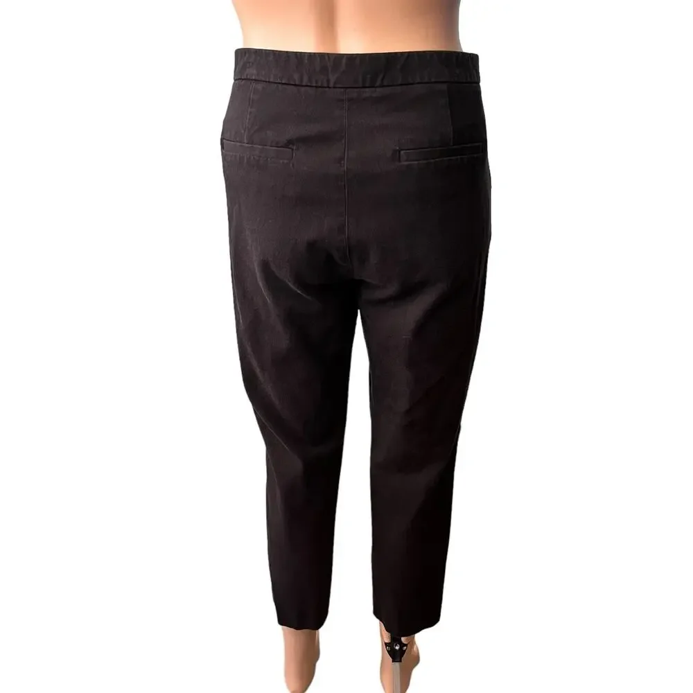 J. Crew Black Cropped Chino Pants 8 “Martie” Bi-Stretch Cotton Blend Casual